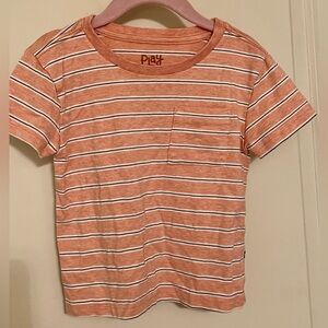 Little Sleepies Coral Stripe Pocket Tee
